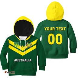 Custom Personalised And Number Australia Hoodie KID Rugby World Cup