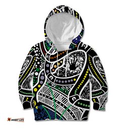Aboriginal Lizzard Pattern Dot Art Kid Hoodie