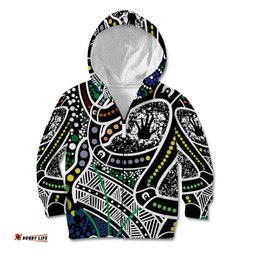 Aboriginal Lizzard Pattern Dot Art Kid Hoodie