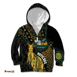 Australia Matildas Indigenous Kid Hoodie NAIDOC 2024 Keep The Fire Burning