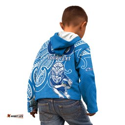 Custom Text And Number Blues Super Rugby Kid Hoodie Kahurangi Go Champions