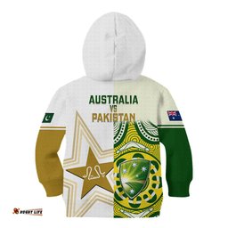 Australia And Pakistan Cricket Kid Hoodie Boxing Day Test Aussie With Shaheens