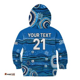 Custom Text And Number Australia Strikers Cricket Kid Hoodie Indigenous
