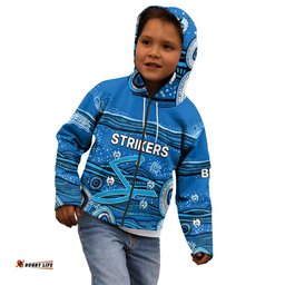 Custom Text And Number Australia Strikers Cricket Kid Hoodie Indigenous