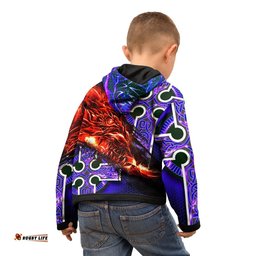 Celtic Zip Hoodie Kid Fire Dragon And Water Cross Style