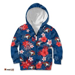 Roosters Rugby Kid Hoodie Beautiful Floral Pattern Spring Summer Vibe