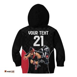 Custom Essendon and Collingwood Kid Hoodie Together Sporty Style