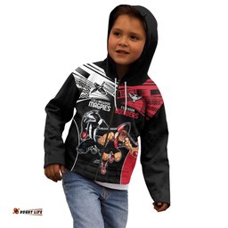 Custom Essendon and Collingwood Kid Hoodie Together Sporty Style
