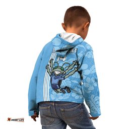 Custom NSW Blues Rugby Kid Hoodie Cockroaches Polynesian Pattern Tropical Vibes