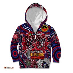 Custom Melbourne Demons NAIDOC Week 2024 Kid Hoodie Mascot Football