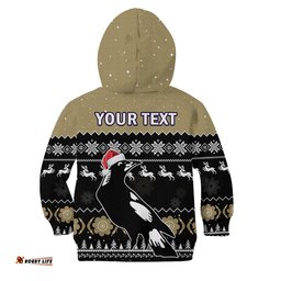 Custom Personalised Collingwood Football Hoodie KID Magpies Indigenous Merry Christmas