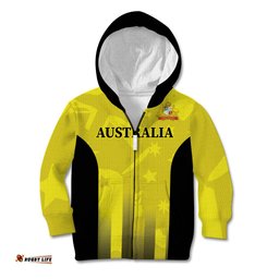 Custom Australia Cricket Kid Hoodie 2024 World Cup Go Aussie Gold Version