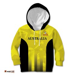 Custom Australia Cricket Kid Hoodie 2024 World Cup Go Aussie Gold Version
