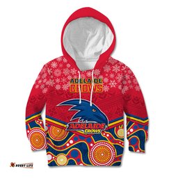 Custom Adelaide Crows Football Christmas Kid Hoodie Merry Xmas Mix Aboriginal Art