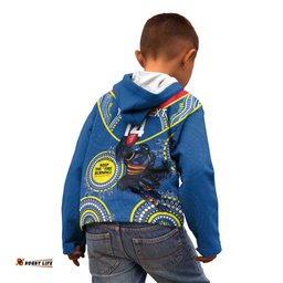 Custom AFL Crows NAIDOC Week Kid Hoodie Keep The Fire Burning Indigenous Art