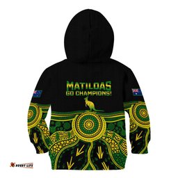 Australia Soccer Kid Hoodie Aboriginal Go Matildas World Cup