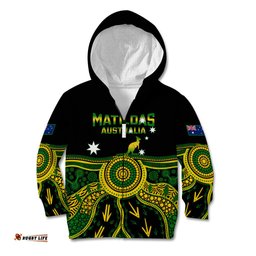 Australia Soccer Kid Hoodie Aboriginal Go Matildas World Cup