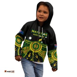 Australia Soccer Kid Hoodie Aboriginal Go Matildas World Cup