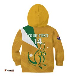 Custom Australia Rugby Kid Hoodie 2024 Wallabies Grunge Style