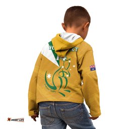 Custom Australia Rugby Kid Hoodie 2024 Wallabies Grunge Style