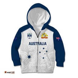 Australia Cricket Kid Hoodie Ashes Go Aussie Indigenous Art