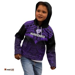 Custom Hobart Hurricanes Cricket Kid Hoodie Unique Indigenous Art Mix Polynesian Pattern