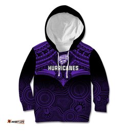 Custom Hobart Hurricanes Cricket Kid Hoodie Unique Indigenous Art Mix Polynesian Pattern