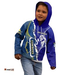 Custom Personalised Bulldogs Mix Cowboys Rugby Kid Hoodie Sporty Style