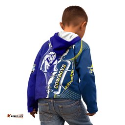 Custom Personalised Bulldogs Mix Cowboys Rugby Kid Hoodie Sporty Style