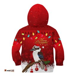 Australia Christmas Kid Hoodie Aussie Kookaburra Santa Merry Xmas