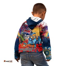 Personalised Australia Rugby Titans ANZAC Kid Hoodie Gold Coast Scratch Style