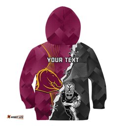Personalised Warriors And Broncos Rugby Kid Hoodie Together Sporty Style
