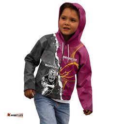 Personalised Warriors And Broncos Rugby Kid Hoodie Together Sporty Style