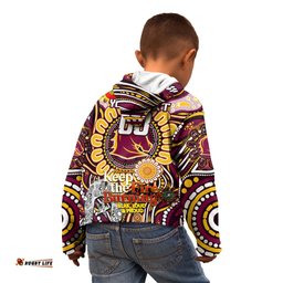 Custom NAIDOC Week 2024 Broncos Kid Hoodie Mascot Rugby
