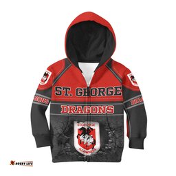 Personalized St George Dragons 3D Hoodie Nrl 3D Hoodie KID Broken Wall