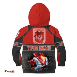Personalized St George Dragons 3D Hoodie Nrl 3D Hoodie KID Broken Wall