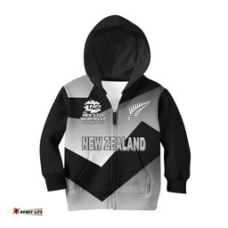 Custom Personalised And Number New Zealand Cricket WC Hoodie KID