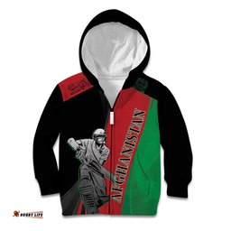 Custom Afghanistan Cricket Kid Hoodie Sporty Version
