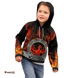 Celtic Dragon Kid Hoodie Fire Dragon