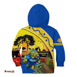 Eels Rugby ANZAC Day Kid Hoodie Parra Mascot Rosemary Starry Night