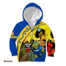 Eels Rugby ANZAC Day Kid Hoodie Parra Mascot Rosemary Starry Night