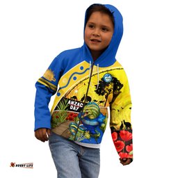 Eels Rugby ANZAC Day Kid Hoodie Parra Mascot Rosemary Starry Night