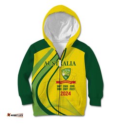 Australia Cricket World Cup 2024 Kid Hoodie Aussie Make Champions