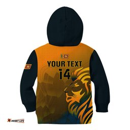 Personalised Sri Lanka Cricket Kid Hoodie Go Lions Dynamic Version
