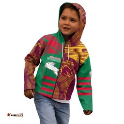 Custom NRL Rabbitohs and Broncos Kid Hoodie Sporty Style