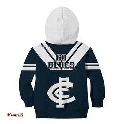 Carlton Football Kid Hoodie Go Blues Navy Simple Style