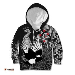 AFL ANZAC Magpies Kid Hoodie Camouflage