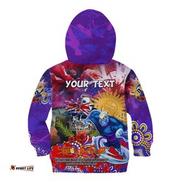Personalised Australia Rugby Storm ANZAC Kid Hoodie Melbourne Scratch Style