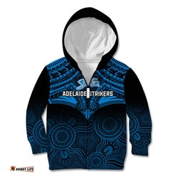 Custom Adelaide Strikers Cricket Kid Hoodie Unique Indigenous Art Mix Polynesian Pattern