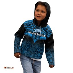Custom Adelaide Strikers Cricket Kid Hoodie Unique Indigenous Art Mix Polynesian Pattern